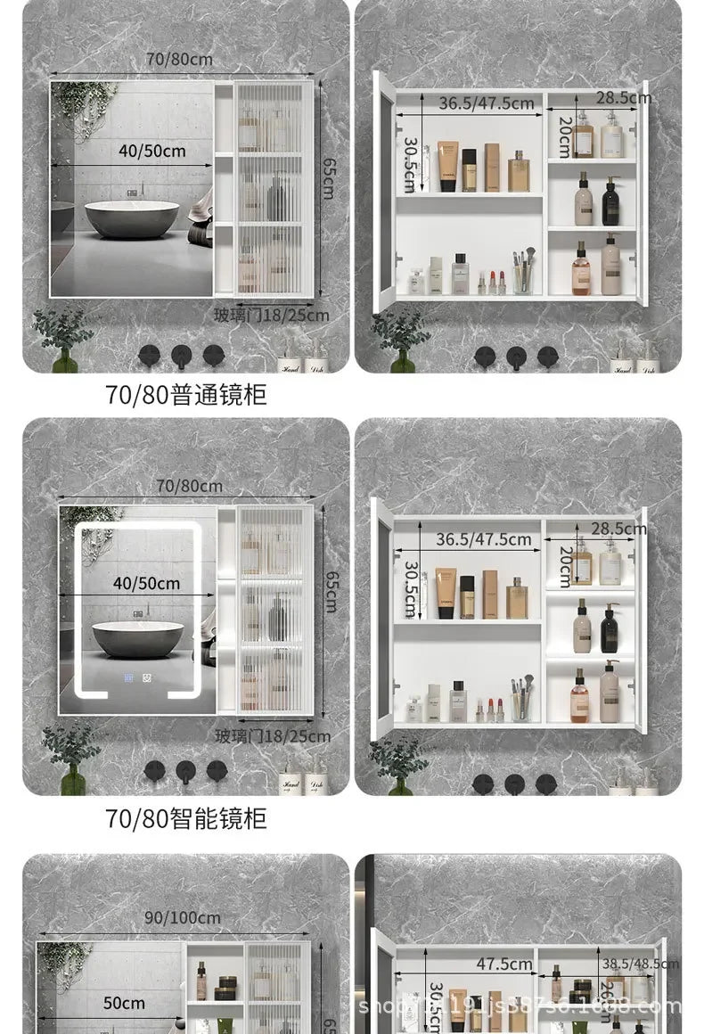 LED Bathroom Mirror Cabinet – Wall-Mounted Vanity with Storage