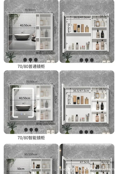 LED Bathroom Mirror Cabinet – Wall-Mounted Vanity with Storage