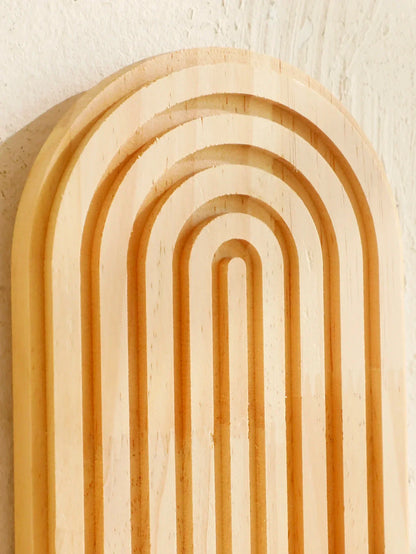 Boho Wall Mounted Wooden Shelves – Modern Display Rack for Living Room