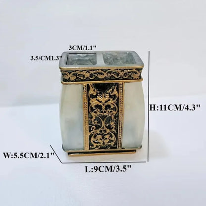 Resin Bathroom Accessories Set – Toothbrush Holder & Shower Decor Essentials