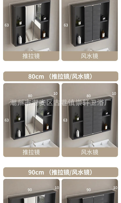 LED Bathroom Mirror Cabinet – Wall-Mounted with Defogger & Adjustable Shelf