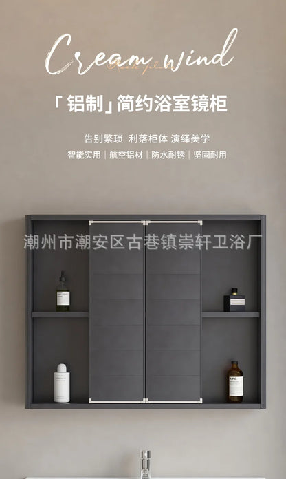 LED Bathroom Mirror Cabinet – Wall-Mounted with Defogger & Adjustable Shelf