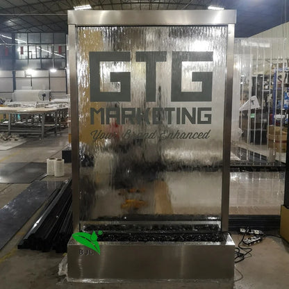 Custom Indoor Glass Water Fountain – Wall Partition Home Decor