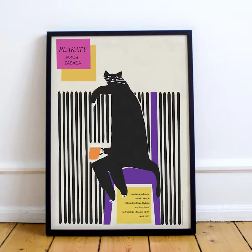 Modern Sad Cat Beer Art Print