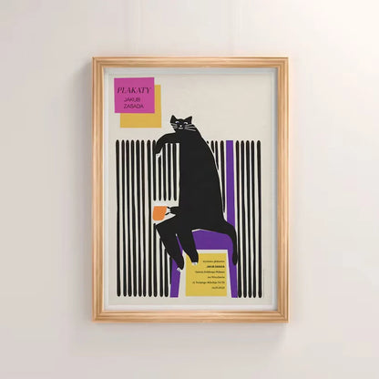 Modern Sad Cat Beer Art Print