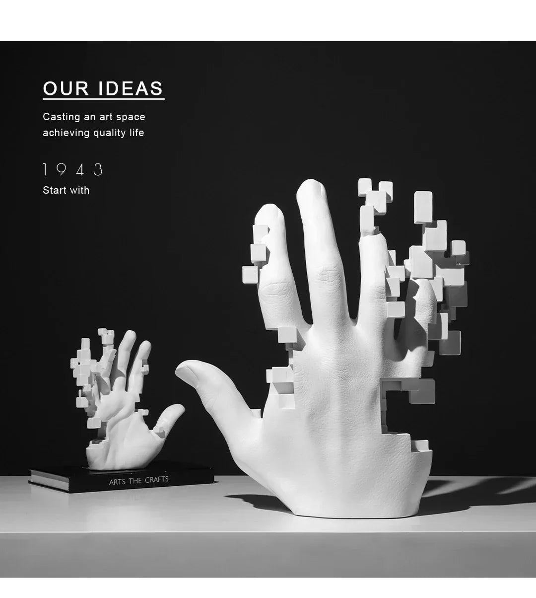 Modern Abstract Palm Hand Sculpture – Luxury Table Decor Figurine