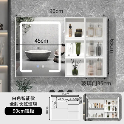 LED Bathroom Mirror Cabinet – Wall-Mounted Vanity with Storage