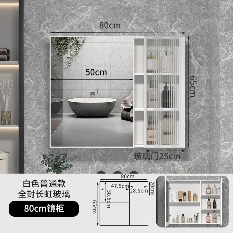 LED Bathroom Mirror Cabinet – Wall-Mounted Vanity with Storage