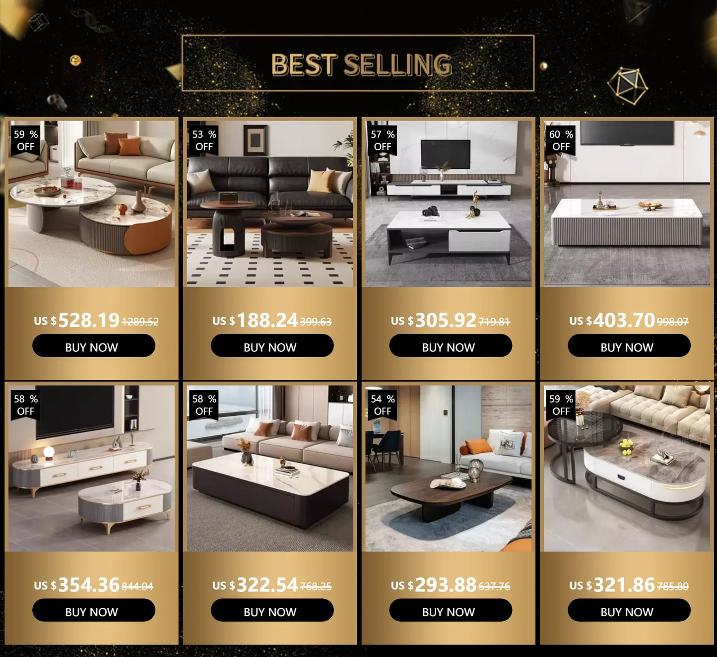 Modern Luxury Round Coffee Table – Minimalist Living Room Furniture