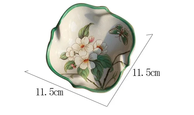 Floral Ceramic Bathroom Set – Toothbrush Holder, Cup & Lotion Bottle