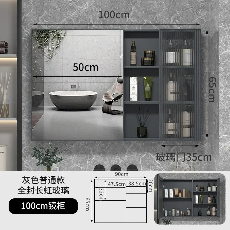 LED Bathroom Mirror Cabinet – Wall-Mounted Vanity with Storage