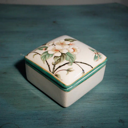 Floral Ceramic Bathroom Set – Toothbrush Holder, Cup & Lotion Bottle