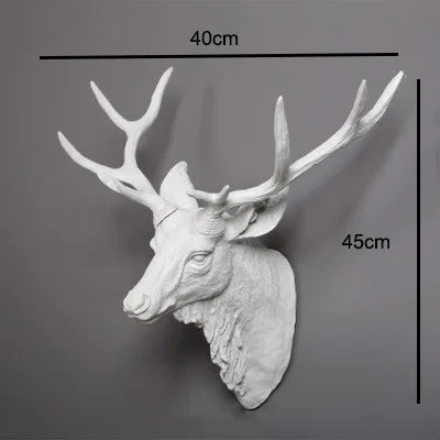 17" Faux Deer Head – Rustic Farmhouse Wall Decor with Antlers