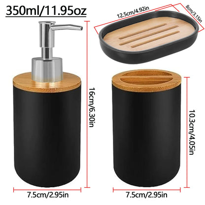 Bathroom Set – Soap Dispenser, Toothbrush Holder & Soap Dish