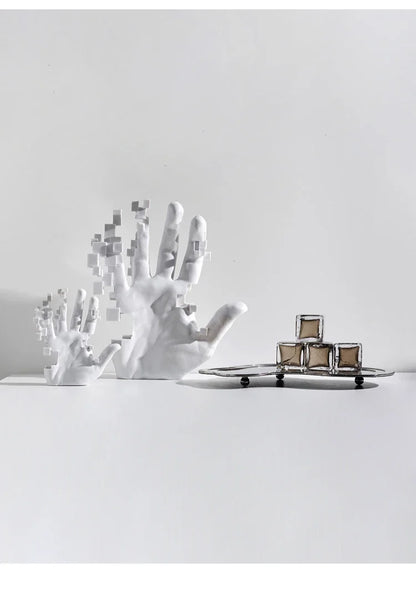 Modern Abstract Palm Hand Sculpture – Luxury Table Decor Figurine