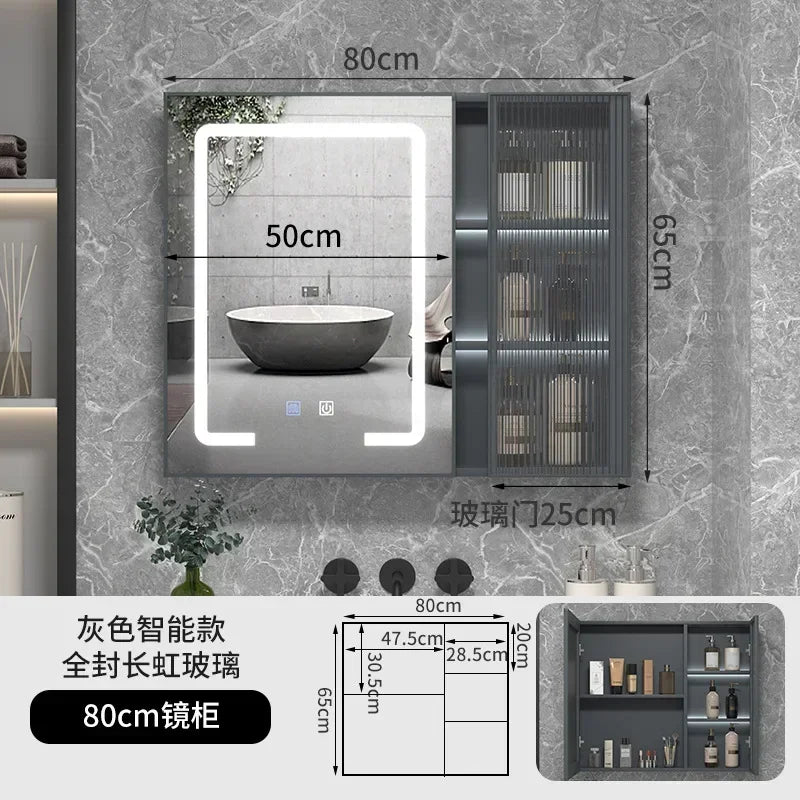 LED Bathroom Mirror Cabinet – Wall-Mounted Vanity with Storage