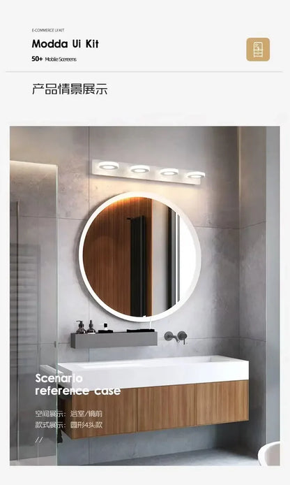 LED Wall Lamp – Mirror Front Light for Bathroom, Bedroom & Makeup Decor