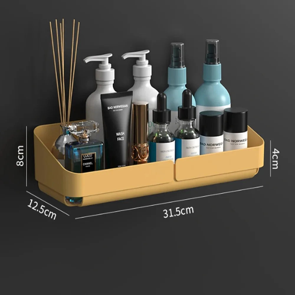 No-Drill Bathroom & Kitchen Storage Rack – Makeup, Shampoo & Spice Organizer