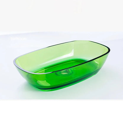 Colorful Rectangular Resin Vessel Sink – Countertop Bathroom Basin (9077)