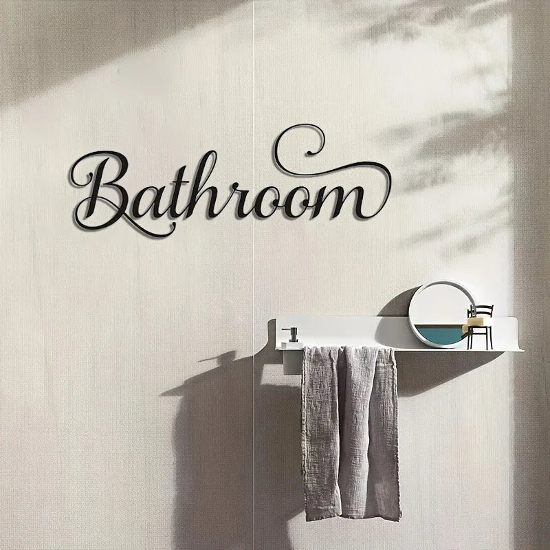 Minimalist Modern Metal Bathroom Wall Decor – Gift Ready