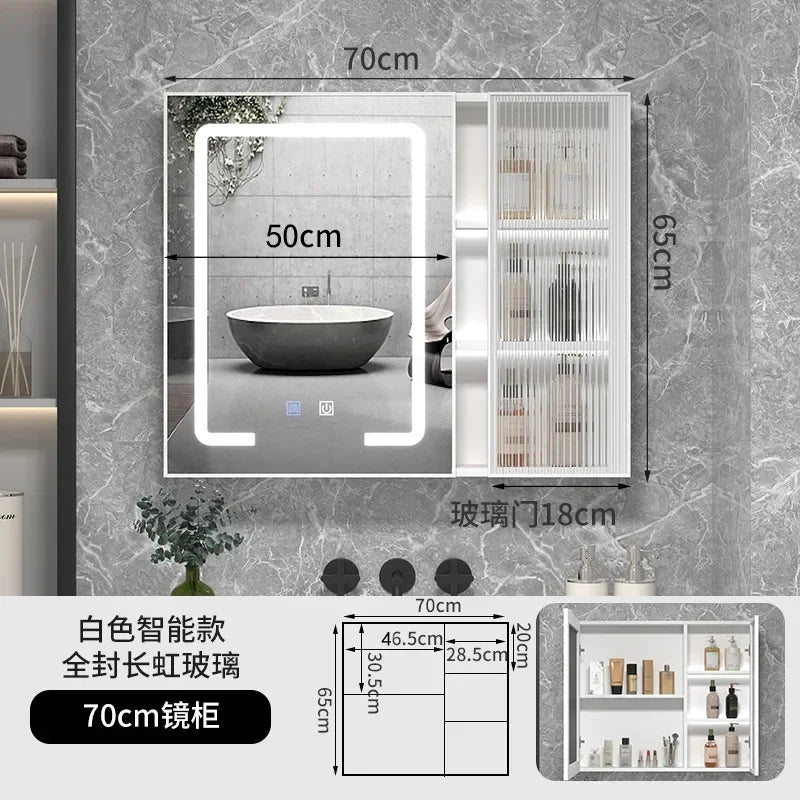 LED Bathroom Mirror Cabinet – Wall-Mounted Vanity with Storage