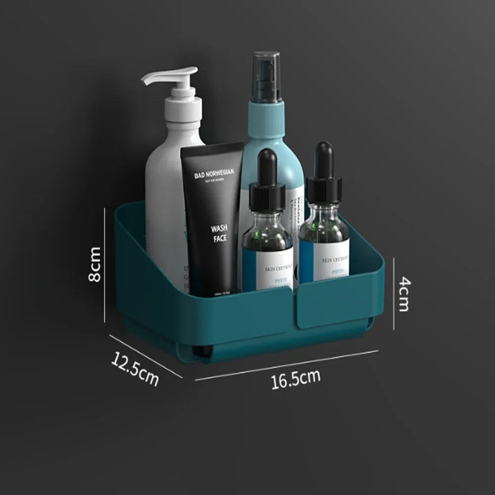 No-Drill Bathroom & Kitchen Storage Rack – Makeup, Shampoo & Spice Organizer