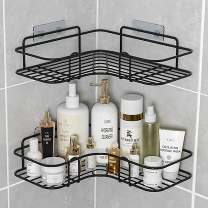 Wall Mounted Bathroom Corner Shelf – Iron Shower Storage Rack & Organizer