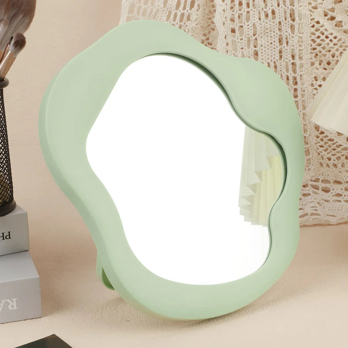 Aesthetic Tabletop Makeup Mirror – Bedroom & Desk Decor