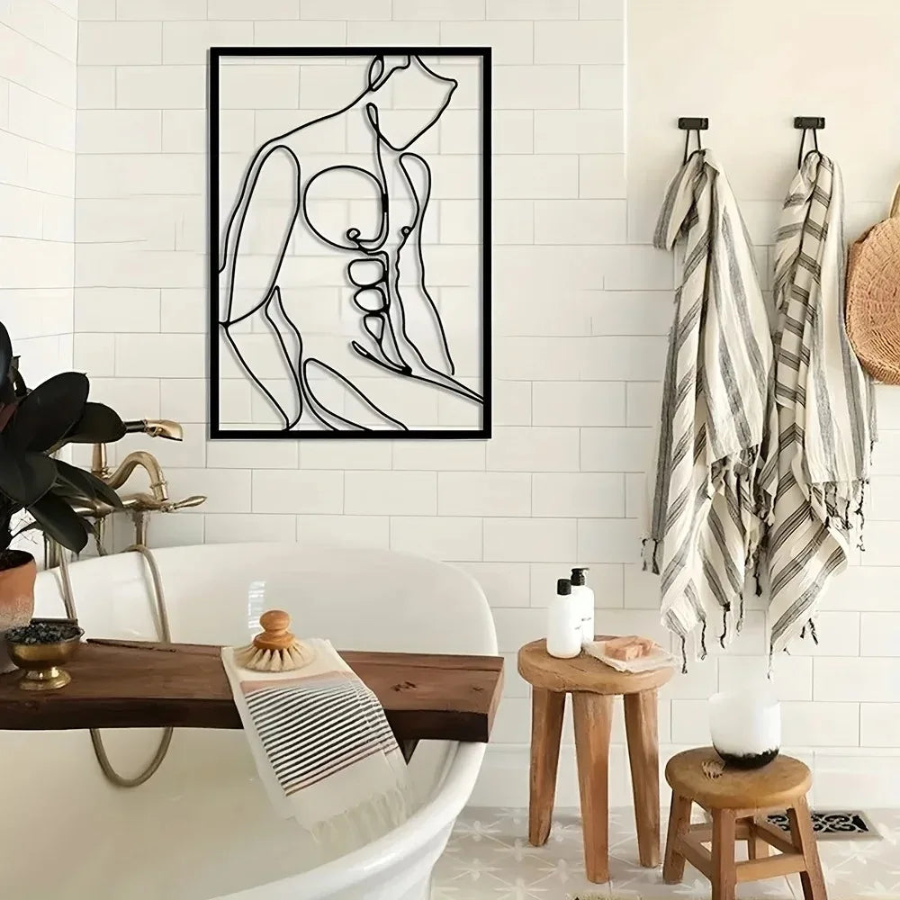 40×60cm Modern Metal Wall Art – Abstract Geometric Design