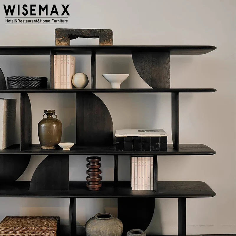 Modern Geometric Wooden Bookshelf – 2/5 Tier Display Storage Cabinet