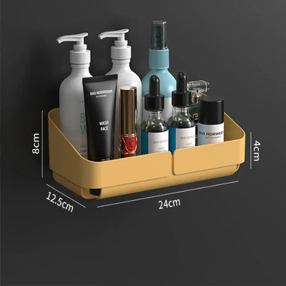 No-Drill Bathroom & Kitchen Wall Shelf – Makeup, Spice & Shower Organizer