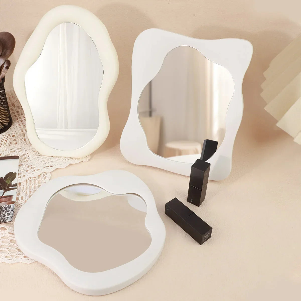 Aesthetic Tabletop Makeup Mirror – Bedroom & Desk Decor