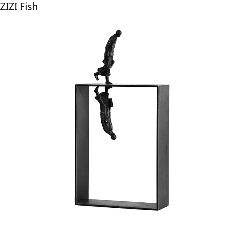 Minimalist Metal Figurines – Abstract Reflection Sculptures for Home Decor