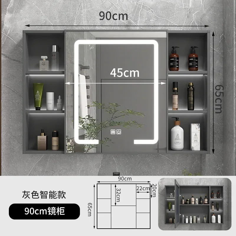 LED Bathroom Mirror Cabinet – Wall-Mounted Vanity with Storage