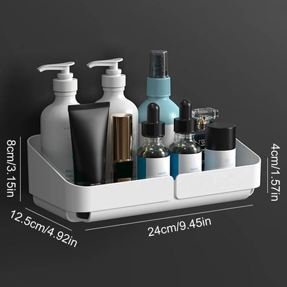 No-Drill Bathroom & Kitchen Wall Shelf – Makeup, Spice & Shower Organizer