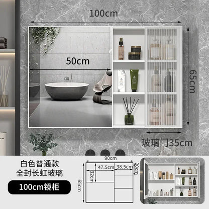 LED Bathroom Mirror Cabinet – Wall-Mounted Vanity with Storage