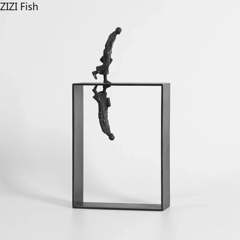 Minimalist Metal Figurines – Abstract Reflection Sculptures for Home Decor