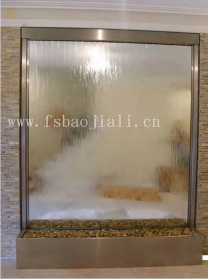 Custom Indoor Glass Water Fountain – Wall Partition Home Decor