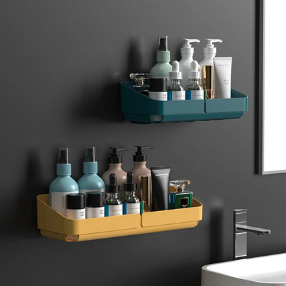No-Drill Bathroom & Kitchen Wall Shelf – Makeup, Spice & Shower Organizer