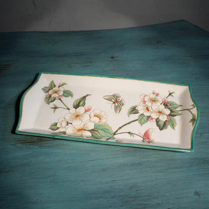 Floral Ceramic Bathroom Set – Toothbrush Holder, Cup & Lotion Bottle