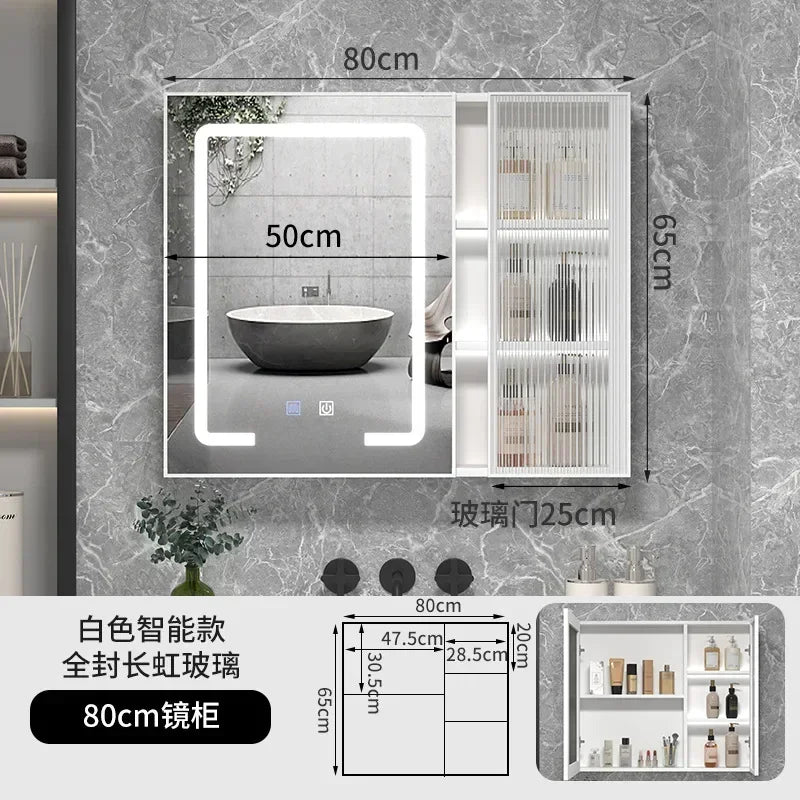 LED Bathroom Mirror Cabinet – Wall-Mounted Vanity with Storage