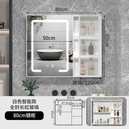 LED Bathroom Mirror Cabinet – Wall-Mounted Vanity with Storage