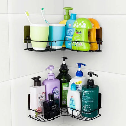 Wall Mounted Bathroom Corner Shelf – Iron Shower Storage Rack & Organizer