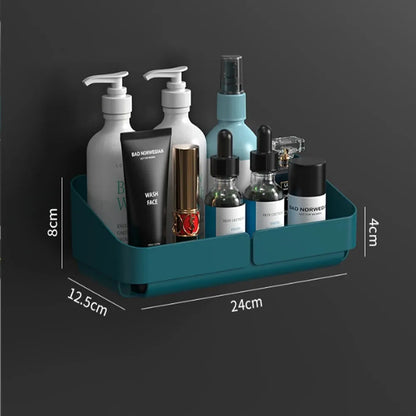 No-Drill Bathroom & Kitchen Storage Rack – Makeup, Shampoo & Spice Organizer