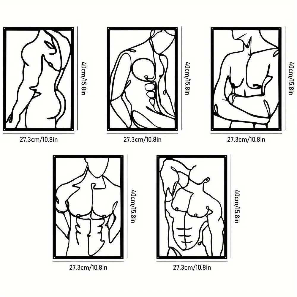 40×60cm Modern Metal Wall Art – Abstract Geometric Design