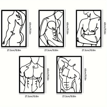 40×60cm Modern Metal Wall Art – Abstract Geometric Design