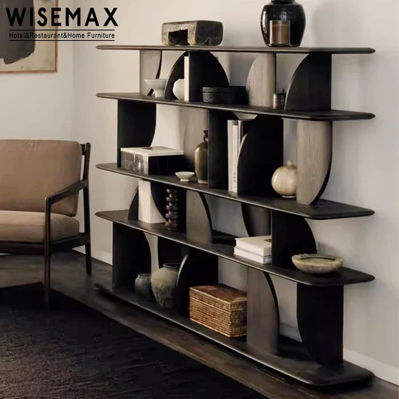 Modern Geometric Wooden Bookshelf – 2/5 Tier Display Storage Cabinet