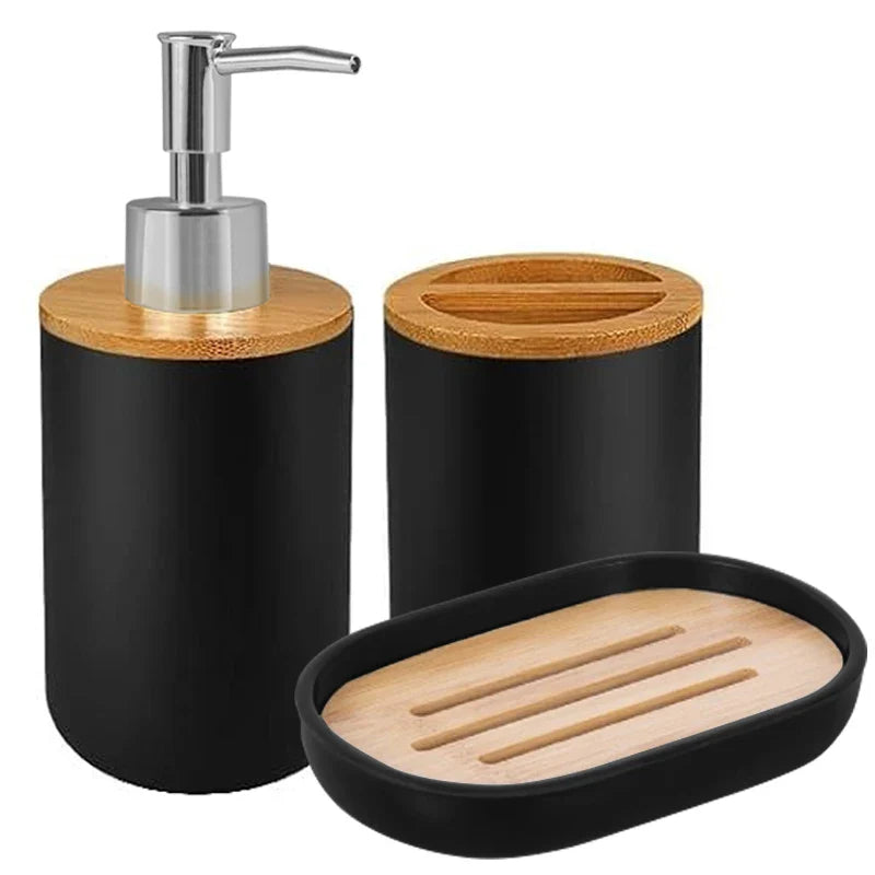 Bathroom Set – Soap Dispenser, Toothbrush Holder & Soap Dish