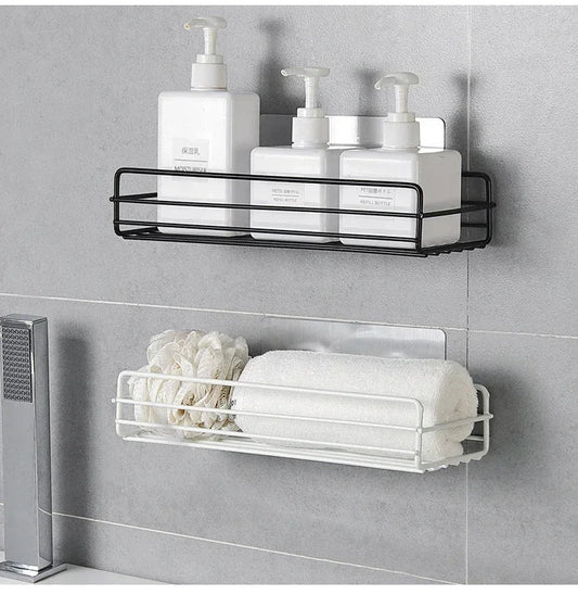 Wall Mounted Bathroom Corner Shelf – Iron Shower Storage Rack & Organizer