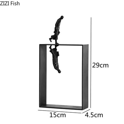 Minimalist Metal Figurines – Abstract Reflection Sculptures for Home Decor